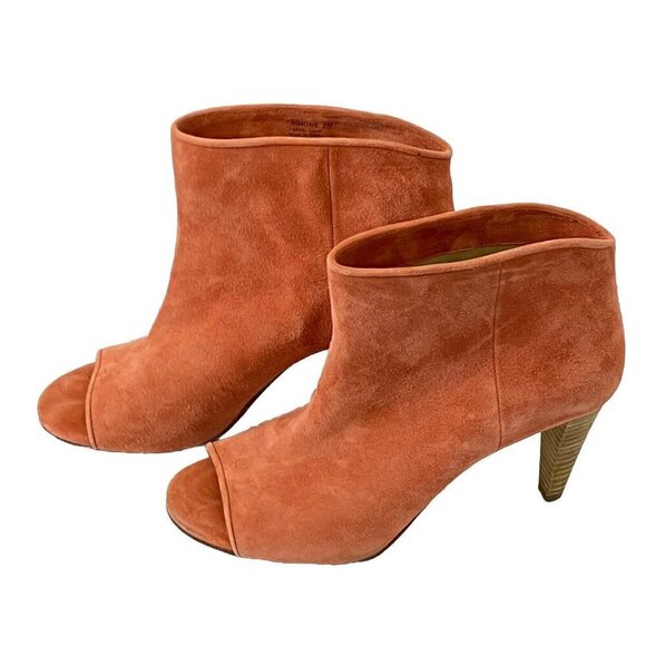 Etienne Aigner Simone Peep Toe Bootie Womens size 8 Clay Suede - Picture 3 of 12